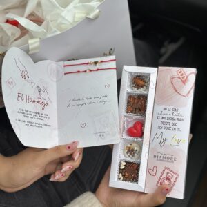 Bombón Diamore Rojo + 2 pulseras hilo rojo