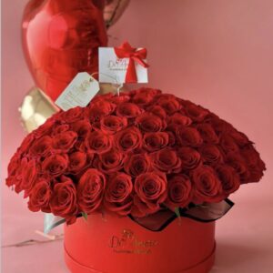 Box Gold de 100 Rosas + 03 Globos