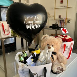 Cubeta Corona + peluche de 60cm
