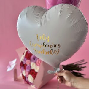 02 globos metálicos N 18 Rosado