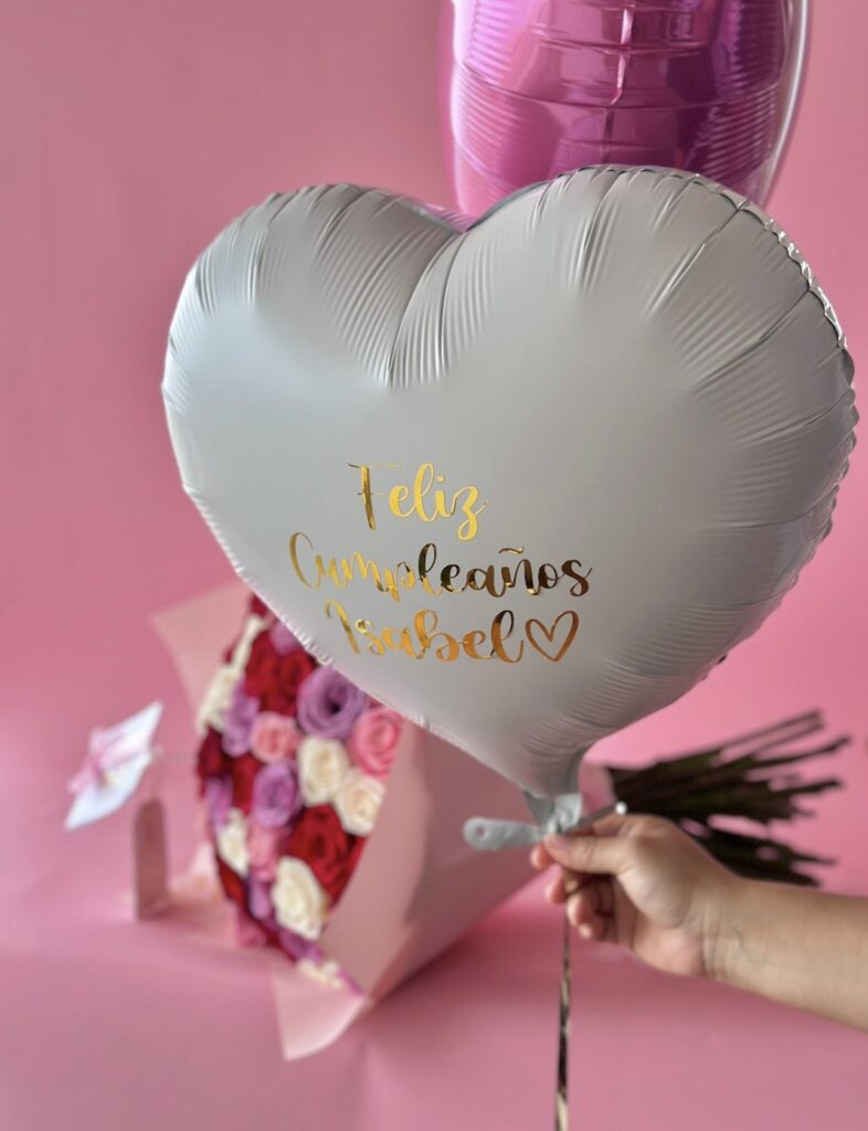 02 globos metálicos N 18 Rosado